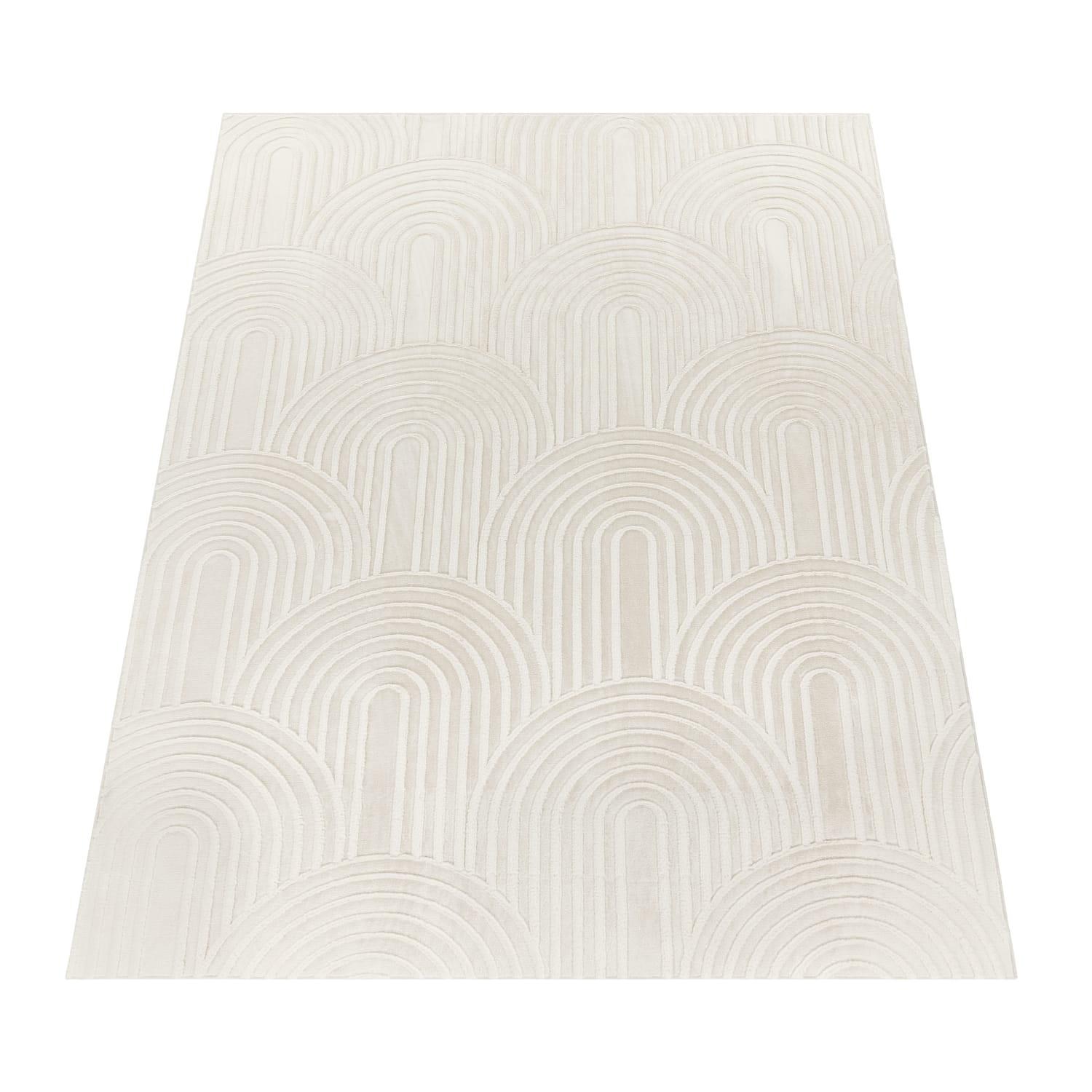 KURZFLORTEPPICH, mit Struktur, aus Polyester, Creme, 80 x 150 cm - Creme, Textil (150/80cm) - KADIMA DESIGN