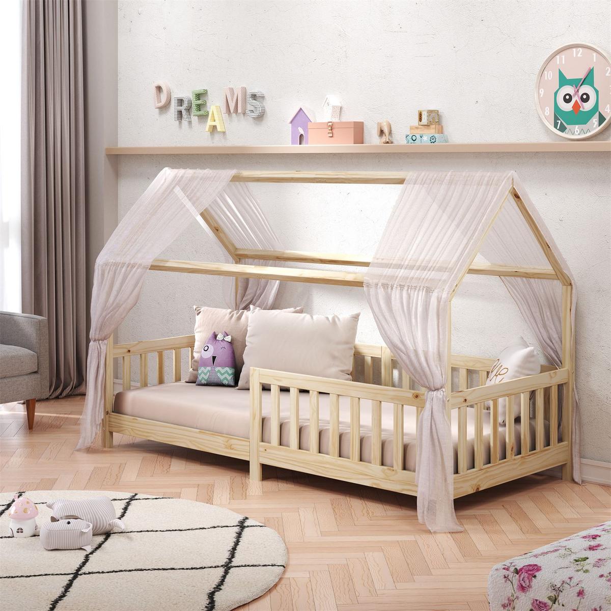 HAUSBETT NINA 90x200 cm natur - Naturfarben, Holz (96/135/206cm) - IDIMEX