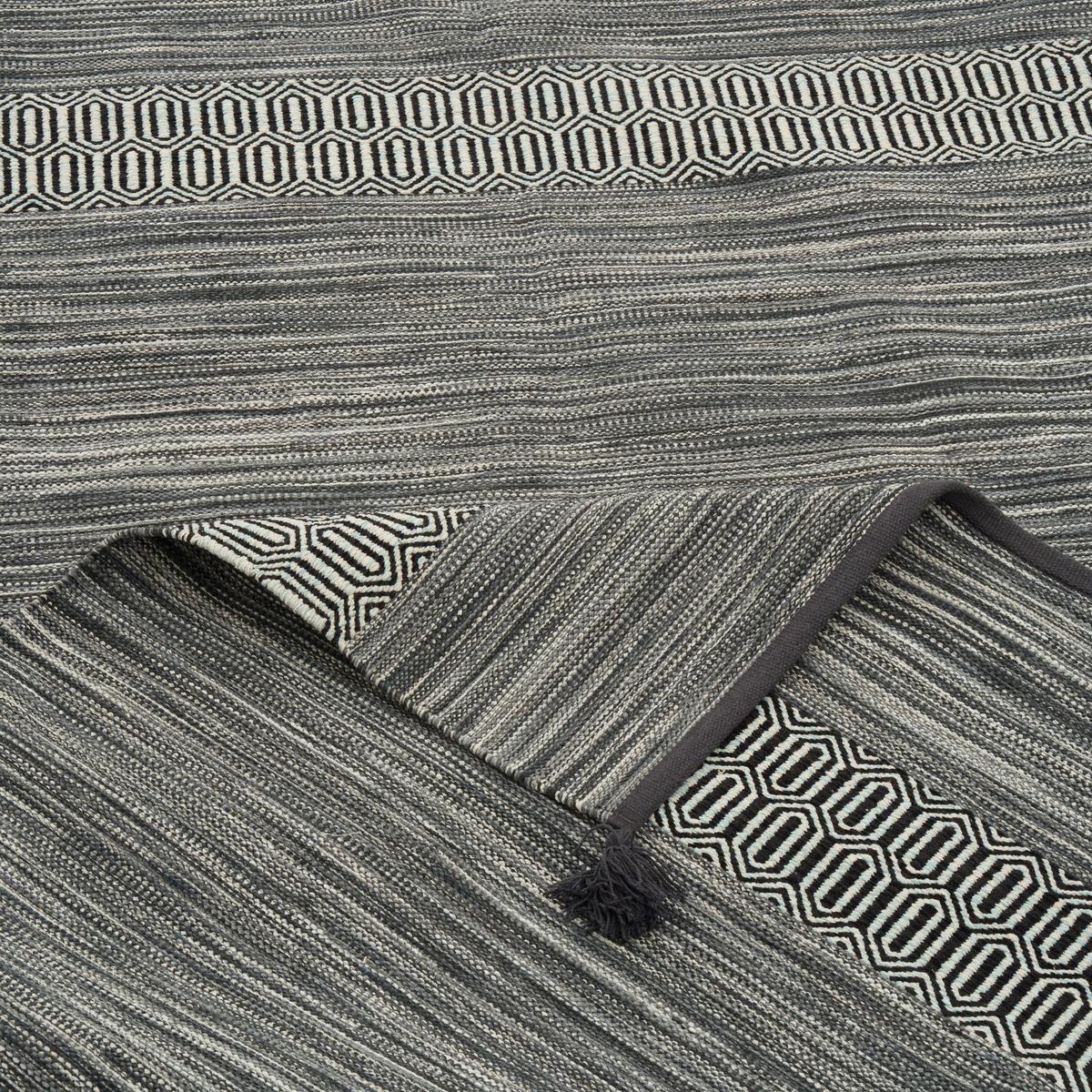 NATUR BAUMWOLLE TEPPICH KELIM TOSKANA - Grau, Textil (90/160cm) - Pergamon