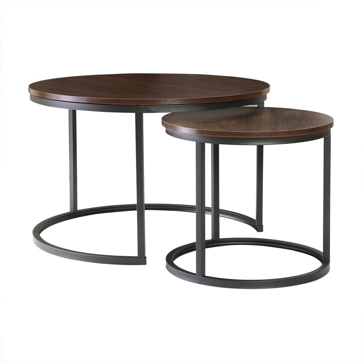 BEISTELLTISCH im 2er-Set - 70/70/45,5 cm - Schwarz, Holzwerkstoff (77.5/70/45.5cm) - Calicosy