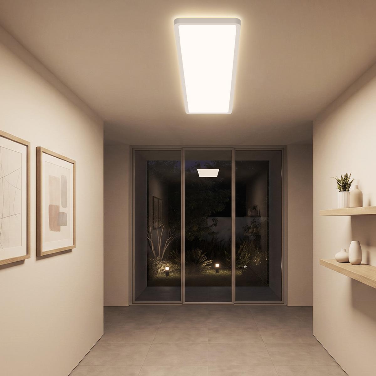 LED DECKENLEUCHTE Helyvith 100/25/5 cm - Weiß, Kunststoff/Metall (100/25/5cm) - ZMH