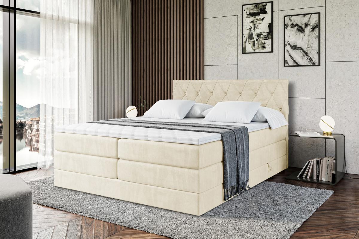 BOXSPRINGBETT AMAY-BZ KING - 120 x 200 - H3/H4 - Beige - Beige, Holzwerkstoff (120/200cm) - ALTDECOR