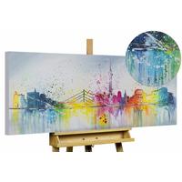 ACRYLBILD HANDGEMALT 120/60 cm - Multicolor/Grau, Holz/Textil (120/60cm) - KUNSTLOFT