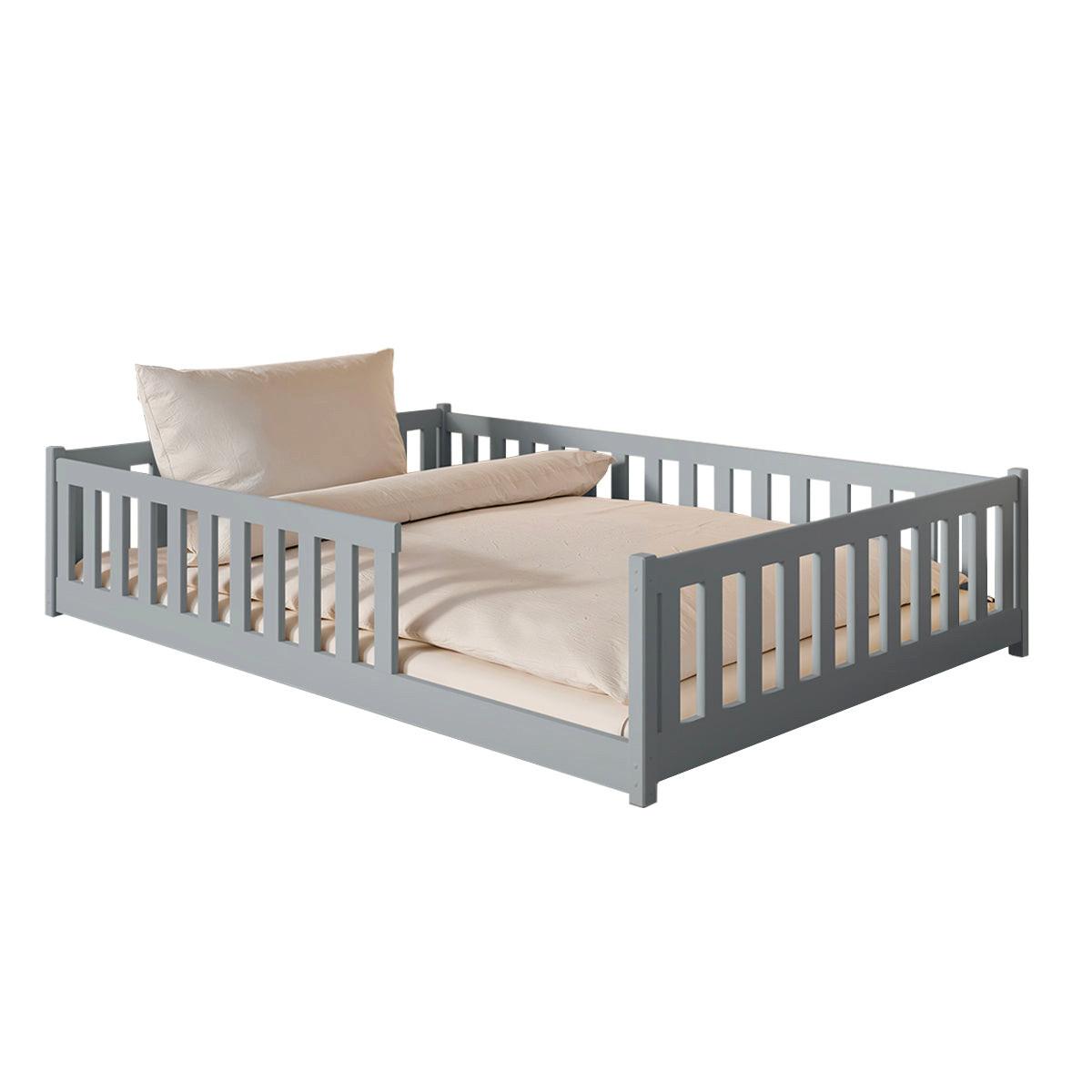 BETT 140/200 Maya Grau - Grau, Holz (140/200cm) - Petits-meubles