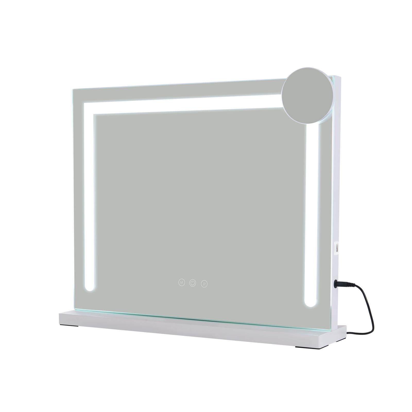 SCHMINKSPIEGEL Francis 50/12/40 cm - Weiß, Glas (50/40/12cm) - Nettlife