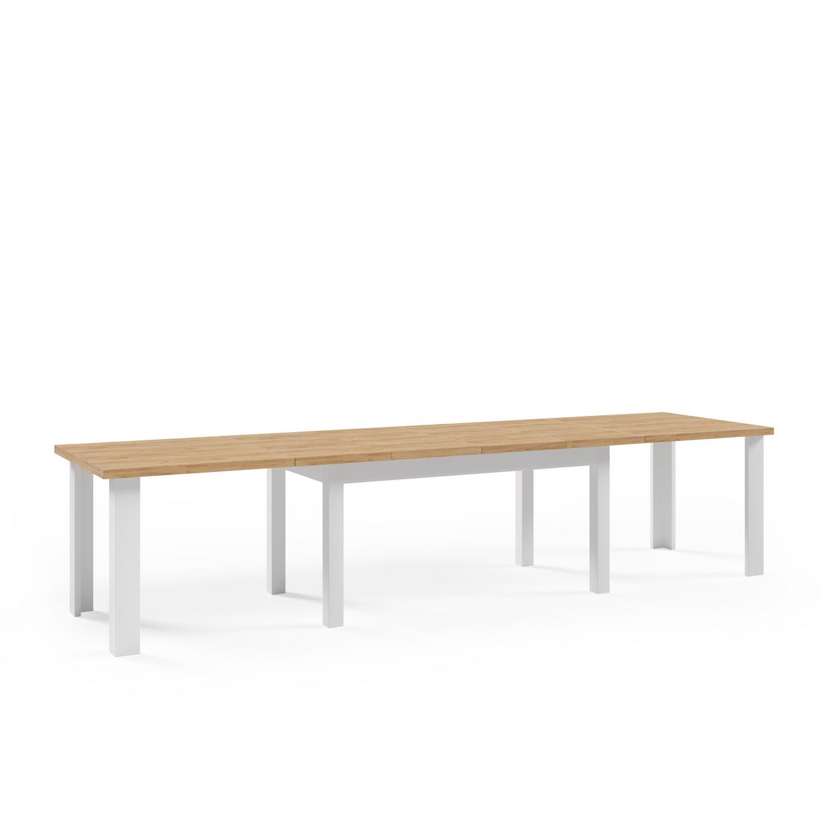 ESSTISCH SERGIO Ausziehbar 160 - 340 / 90 x 77 cm - Goldfarben/Weiß, Holz (160/90/77cm) - MASSENO