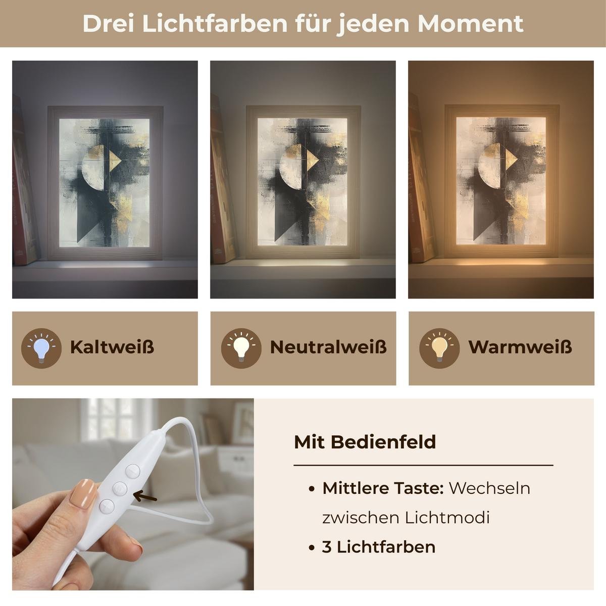 WANDLEUCHTE Abstrakt - Schwarz - Farbe - Modern 15x20 cm - Grau, Holzwerkstoff (15/20/8cm) - OnlyWow