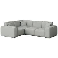 GARTENECKSOFA Lorento Outdoor in L-Form, Universell, Hellgrau Kunstleder 251/73/186 cm - Hellgrau, Textil (251/73/186cm) - WFL GROUP