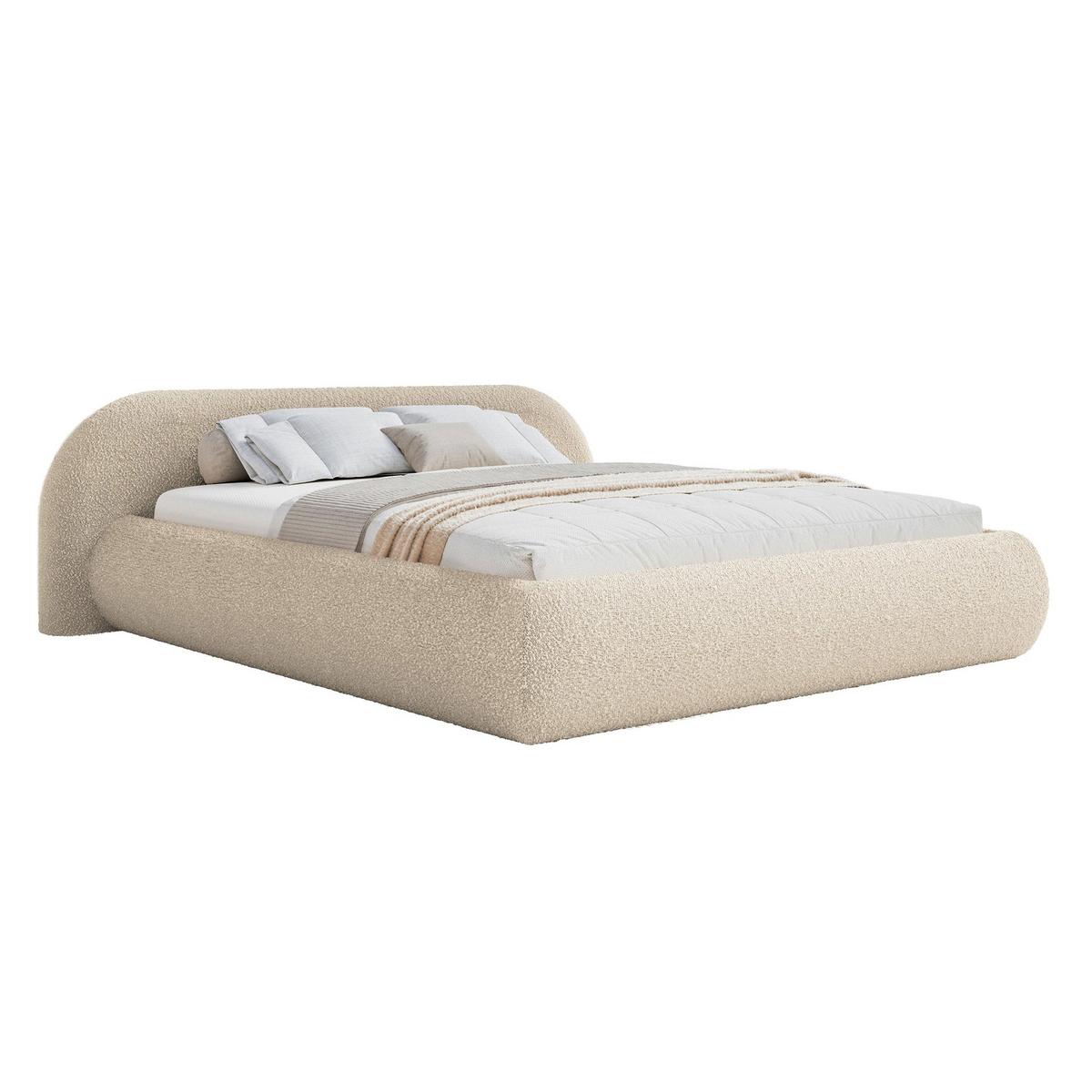 POLSTERBETT Shels Low Hellbeige 140x200 cm - Ecru/Schwarz, Kunststoff/Textil (140/200cm) - Selsey