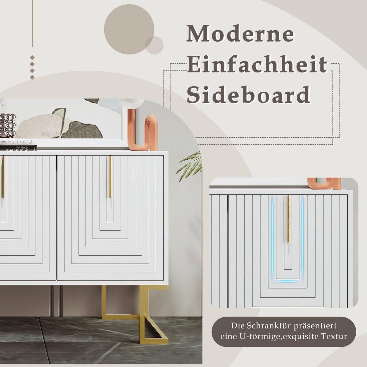 SIDEBOARD Weiß 138/40/80,5CM - Weiß, Holzwerkstoff/Metall (40/81/138cm) - Urban Meuble
