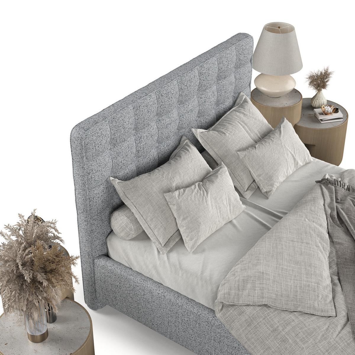 POLSTERBETT Paloma 140/200 cm Grau im Riva Stoff - Naturfarben/Grau, Holz/Holzwerkstoff (140/200cm) - AltaBeds