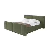 POLSTERBETT mit Bettkasten, Fußteil und Lattenrost, Bett mit Matratze H3/H4 - RIVO-Z 180x200 Grün - Olivgrün, Holzwerkstoff/Textil (180/200cm) - ALTDECOR