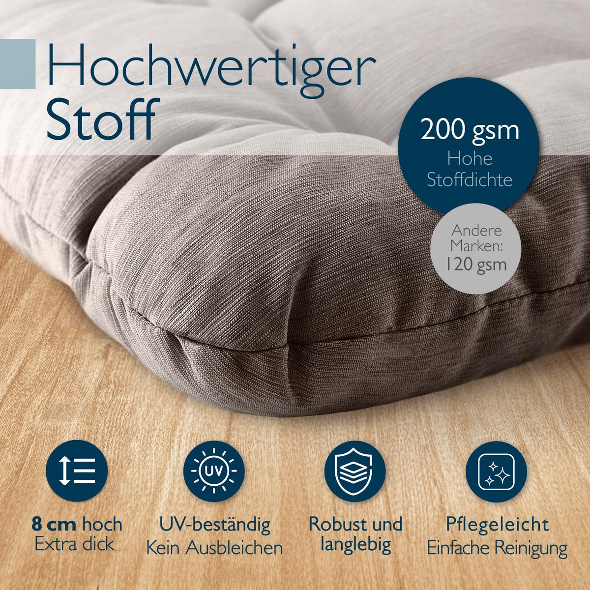 STUHLKISSEN HighLux SK 40/40/8cm Taupe (4tlg) - Taupe, Textil (40/40/32cm) - Beautissu 