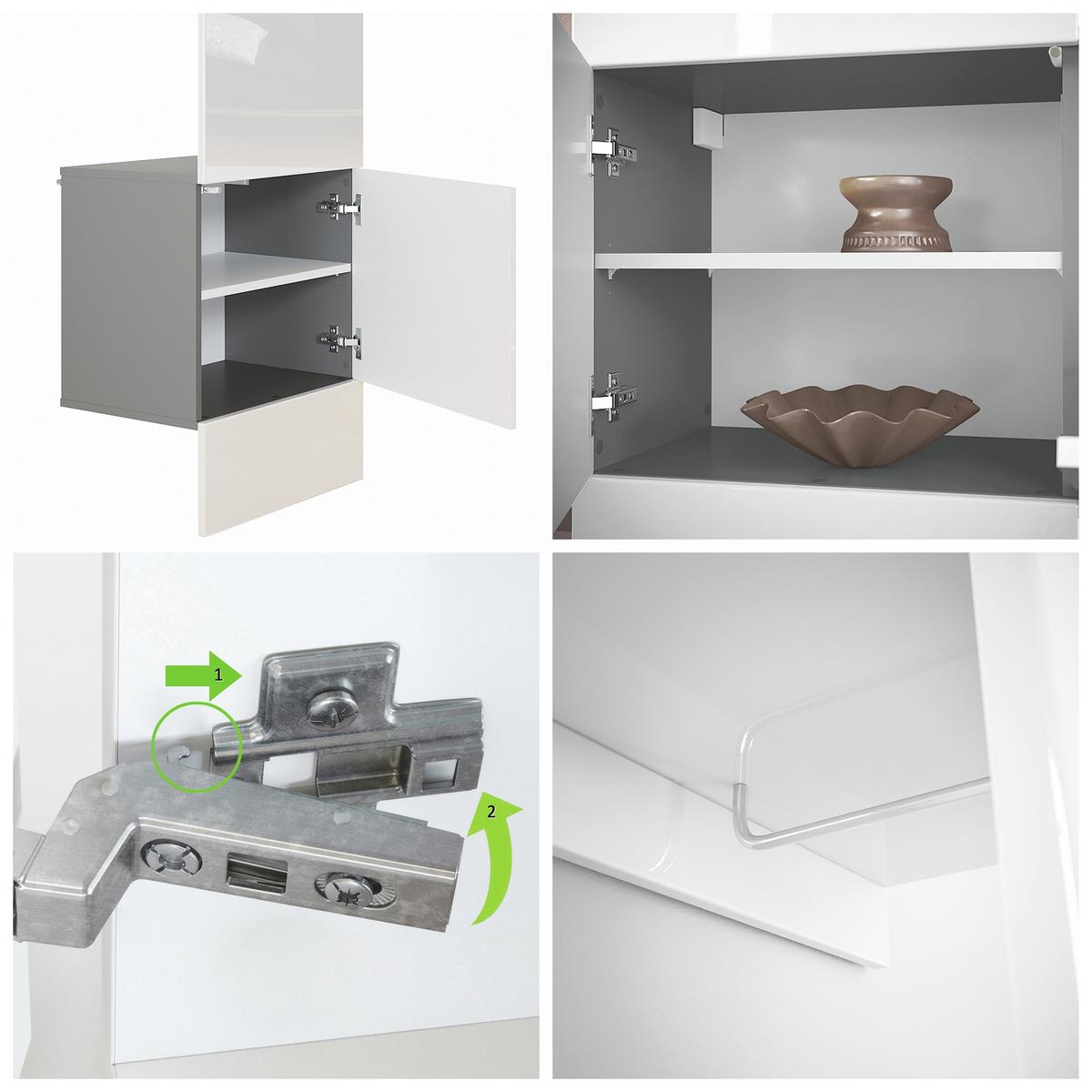 GARDEROBE Carlton Paneel in Eiche Nordic - Silbereichenfarben, Holzwerkstoff (52/193/35cm) - Vladon