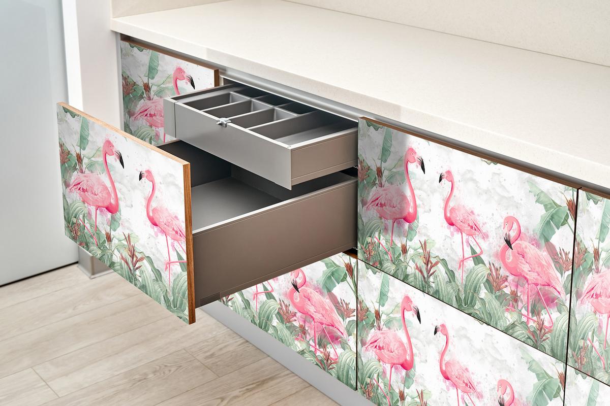 MÖBLAUFKLEBER 100x50 cm rosa - Grau, Kunststoff (50/0.1/100cm) - Wallfluent