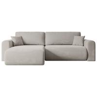 ECKSOFA mit Schlaffunktion und Bettkasten ORRO-L - 272x145x83 cm Hellbraun Velours - Hellbraun/Schwarz, Holzwerkstoff/Kunststoff (272/145cm) - ALTDECOR