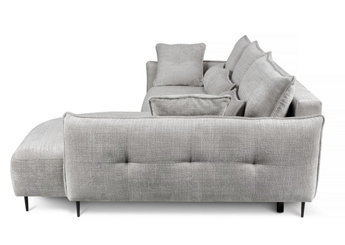 ECKSOFA Oblivio Grau Chenille - Schwarz/Grau, Textil/Metall (285/200cm) - Selsey