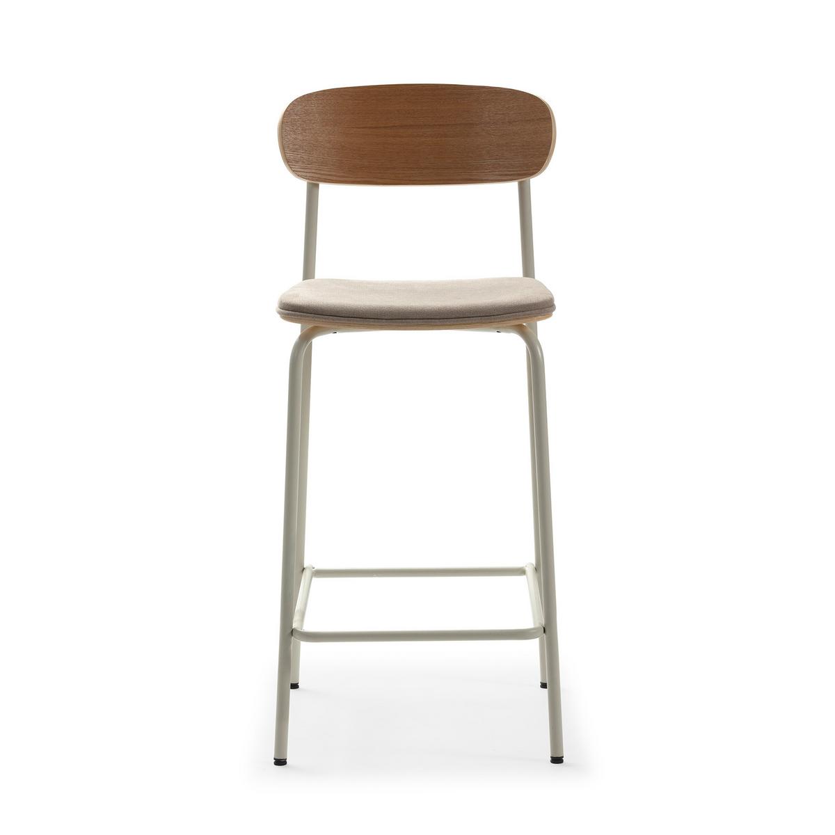 BARHOCKER (Set aus 2) aus Stoff mit schwarzen Metallbeinen - adriana 42/48/66 cm - Beige, Textil (48/66/42cm) - Drawer