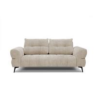 SOFA SALVINI 3-Sitzer, ecru - Ecru/Schwarz, Holzwerkstoff/Textil (176/88/99cm) - Wozimo