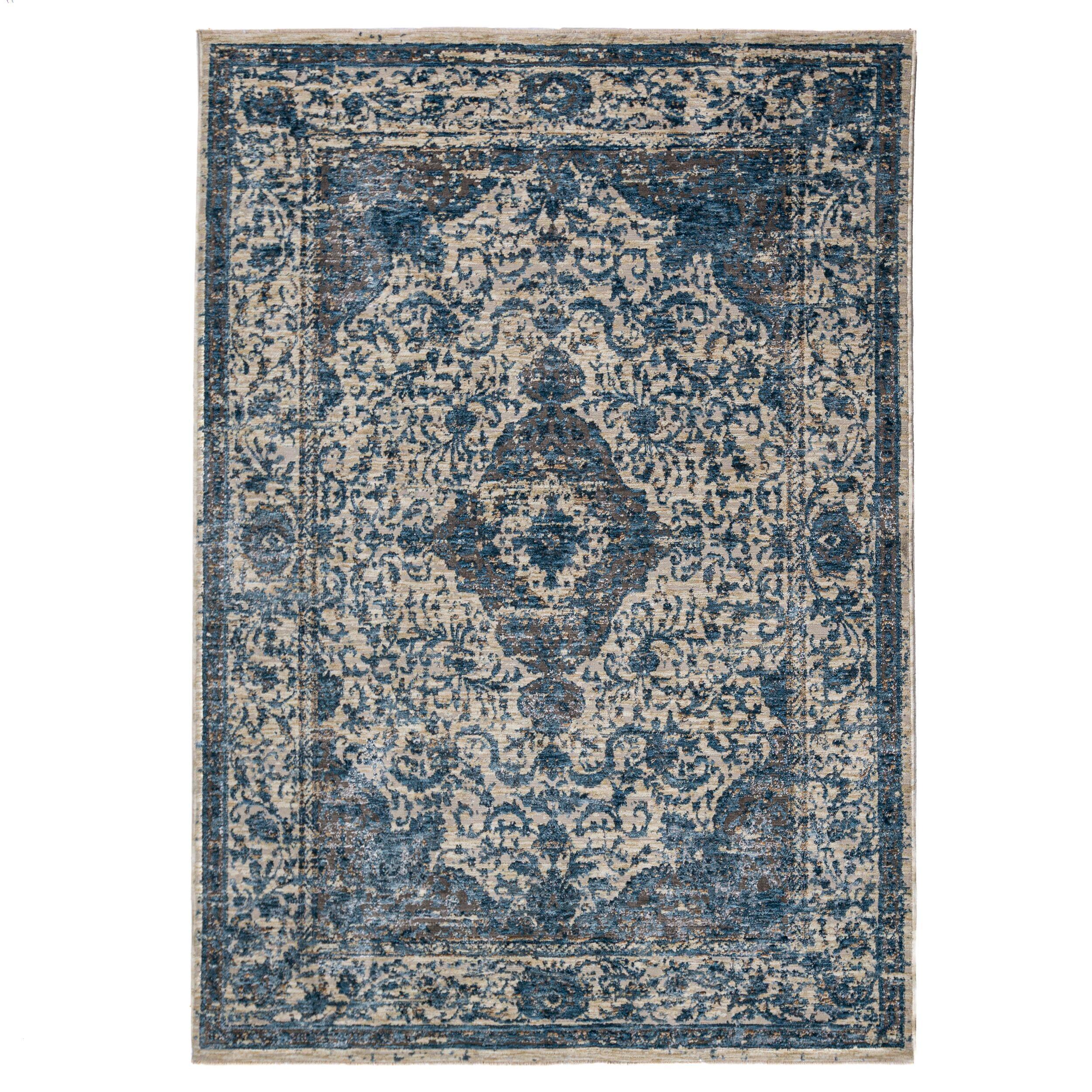 TEPPICH ADUR, orientalisch mit Medaillon, Blau, 120 x 160 cm - Blau, Textil (120/160cm) - KADIMA DESIGN