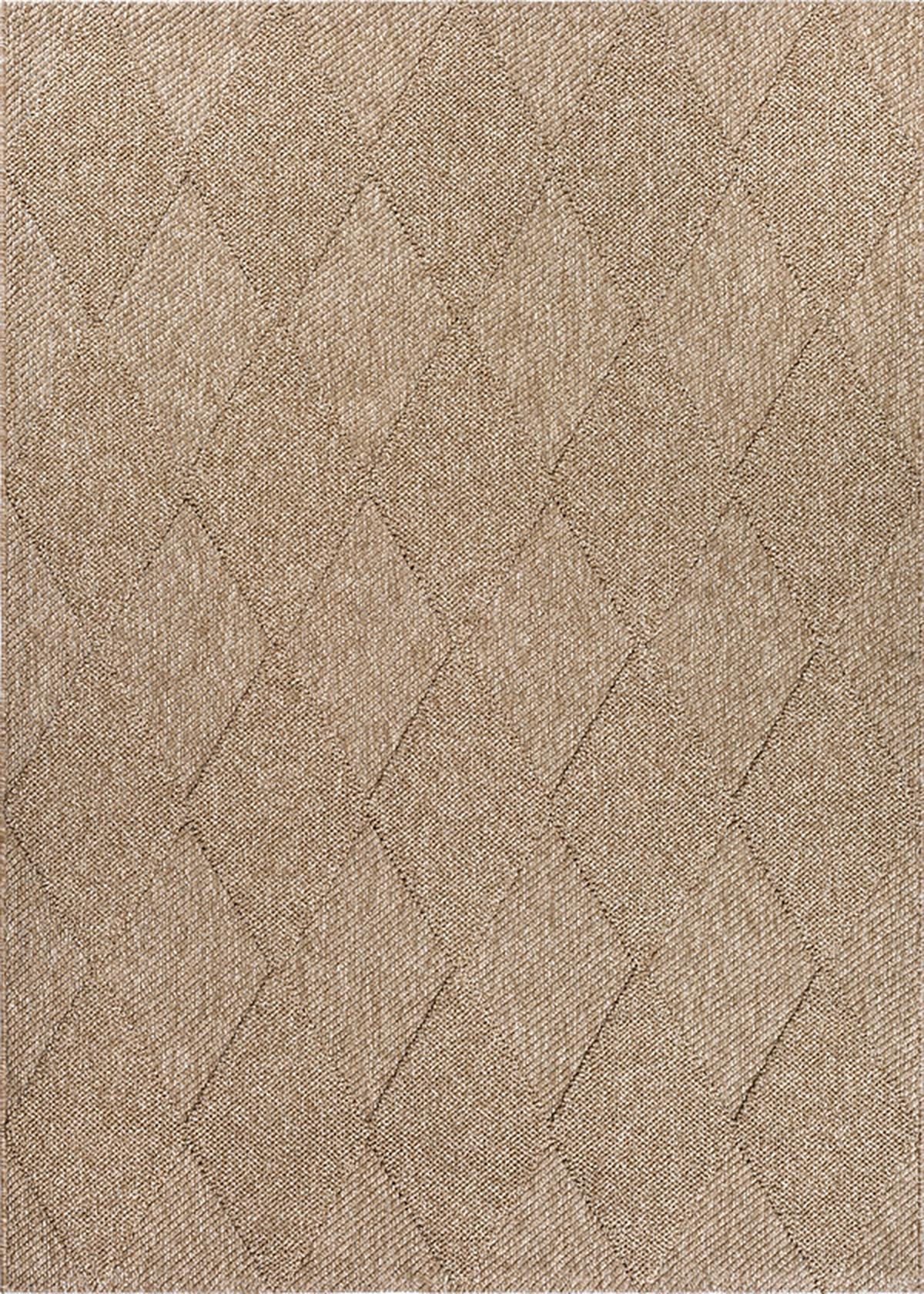 FLACHWEBTEPPICH Karo TOCE Polypropylen Natur 240 x 340 cm - Beige, Textil (240/340cm) - KADIMA DESIGN