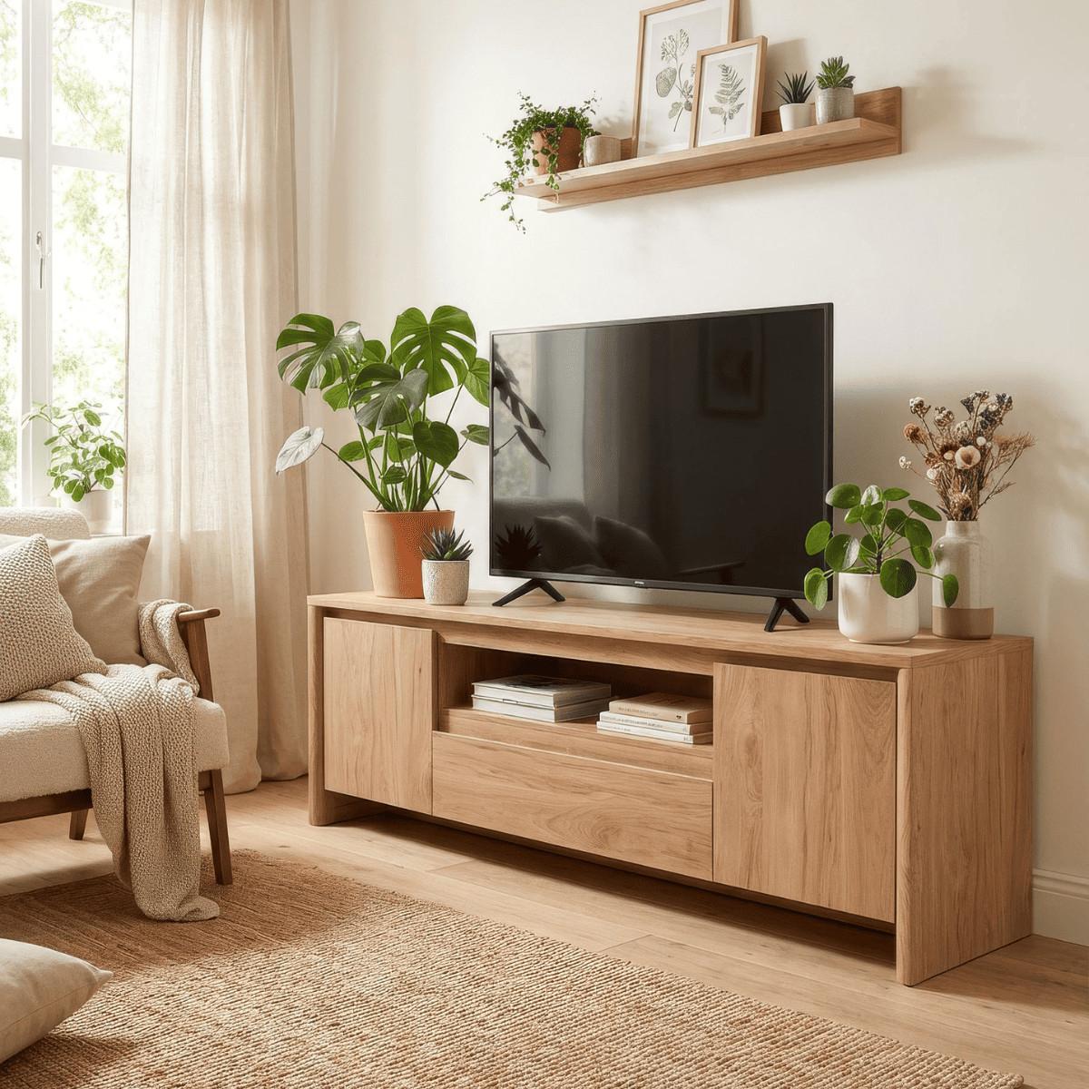 TV-MÖBEL 2 Türen 1 Schublade und 1 offenes Fach in Holzoptik 40/59/163,5 cm - Apfelbaumfarben, Holzwerkstoff (40/59/163.5cm) - Calicosy