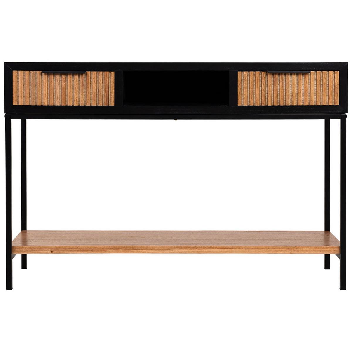 KONSOLENTISCH aus Metall und Holz, 120x40x69cm - Braun, Holz (40/120/69cm) - Wanderlust
