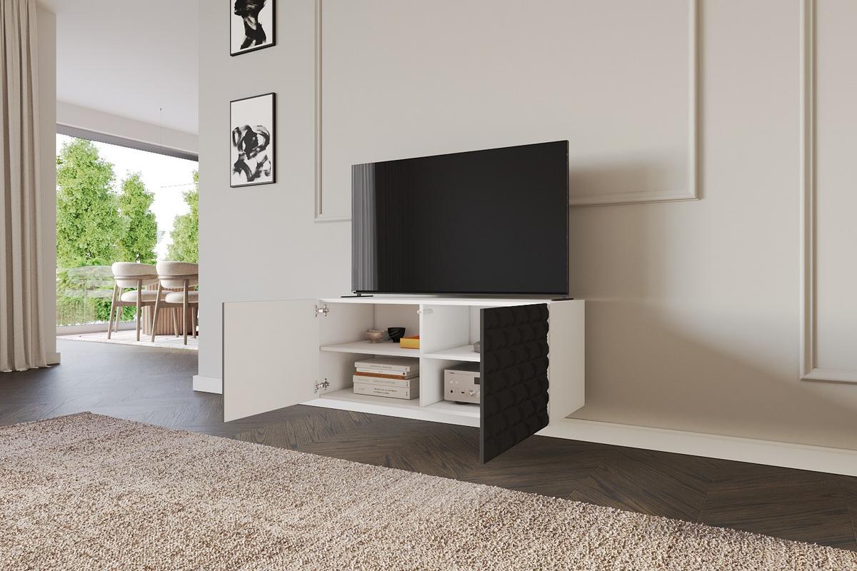 LOWBOARD VIRA-W 100x40x40 cm - Weiß / Schwarz - Schwarz, Holzwerkstoff (100/40/40cm) - ALTDECOR