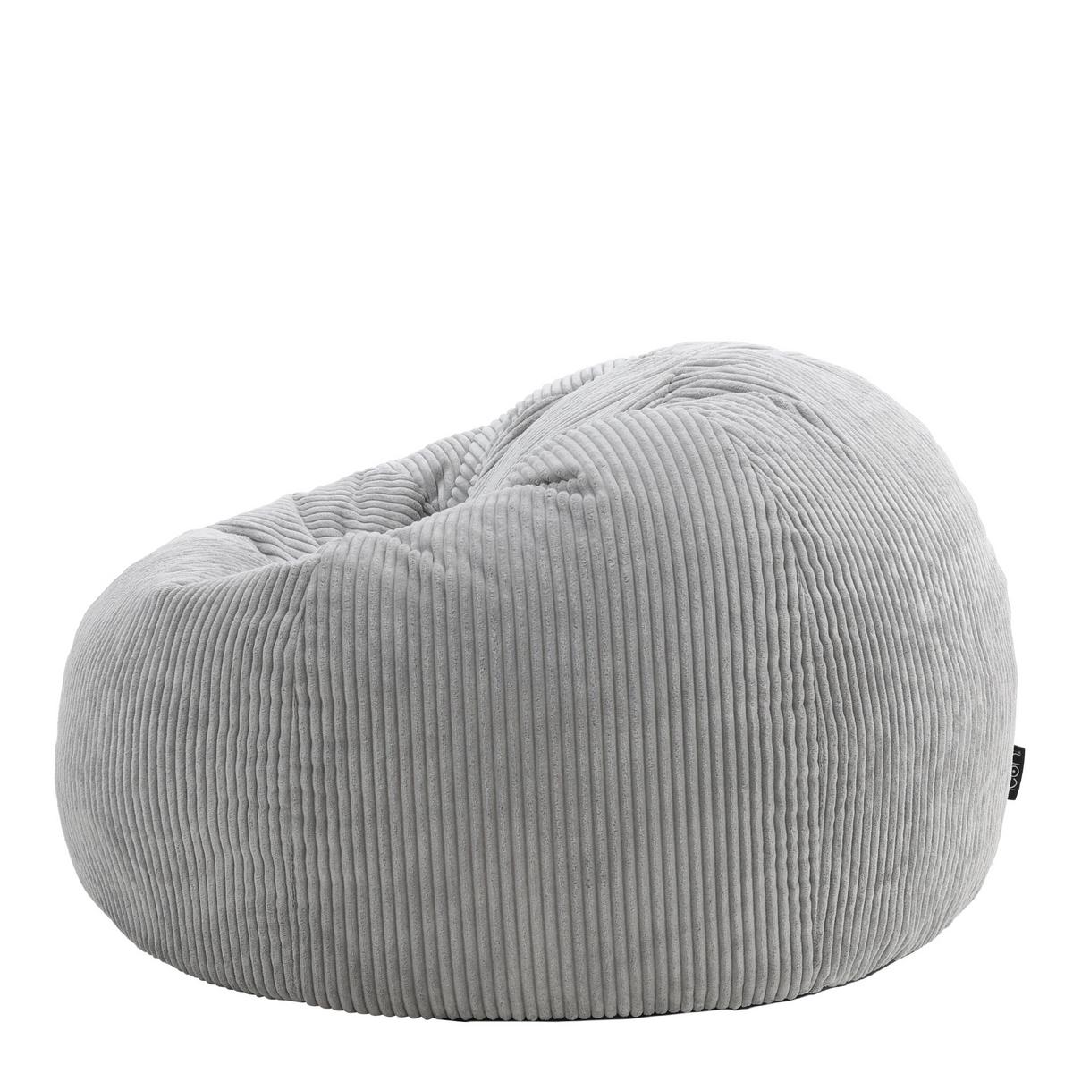 SITZSACK Klassisch Sessel aus Cord 2-tlg. - Grau, Textil (85/50/85cm) - icon