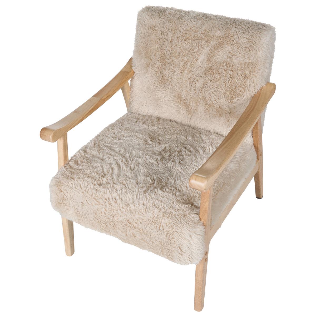 SESSEL Hellbeige Leknes - Beige/Braun, Kunststoff (66/79/74cm) - Beliani