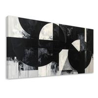LEINWANDBILD 3D und geometrisch 100x50cm - Schwarz, Textil (100/50cm) - Feeby