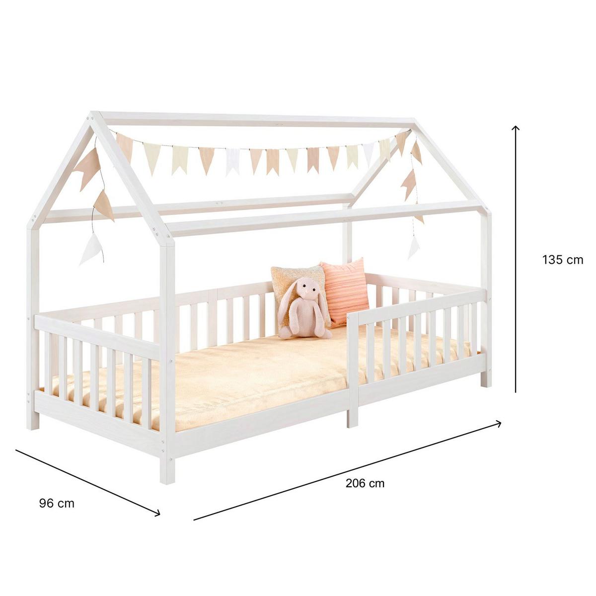 HAUSBETT NINA 90x200 cm weiß - Weiß, Holz (96/135/206cm) - IDIMEX