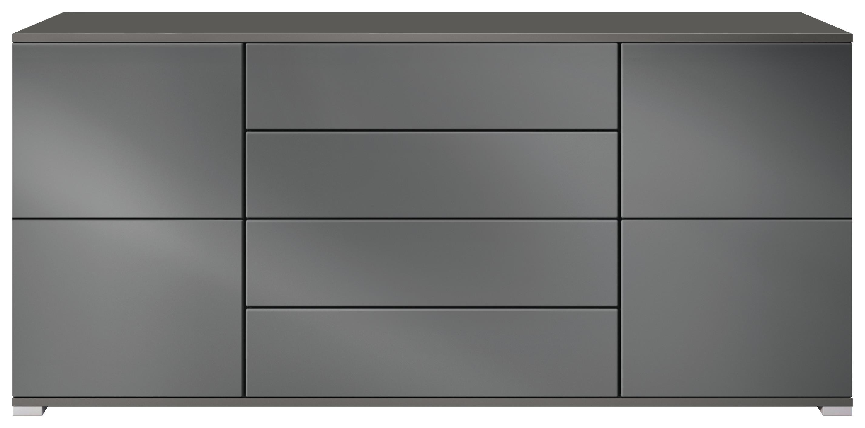 SIDEBOARD Rova Graphit Seidenmatt - Graphitfarben, Holzwerkstoff (166.5/75.5/35cm) - Vladon