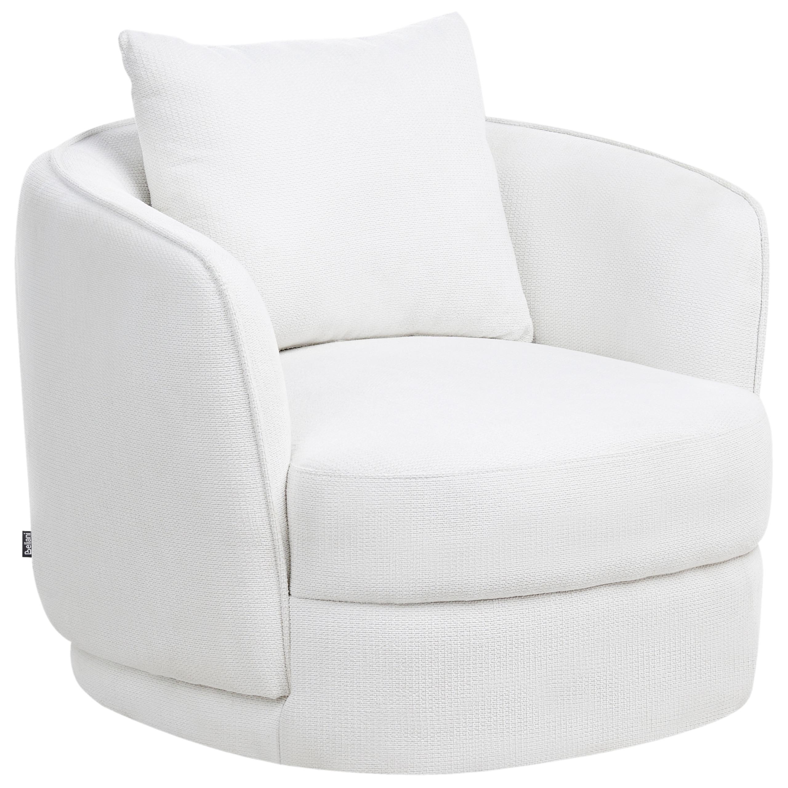 DREHSESSEL Cremeweiß Andalen - Weiß, Textil (85/74/79cm) - Beliani