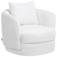DREHSESSEL Cremeweiß Andalen - Weiß, Textil (85/74/79cm) - Beliani