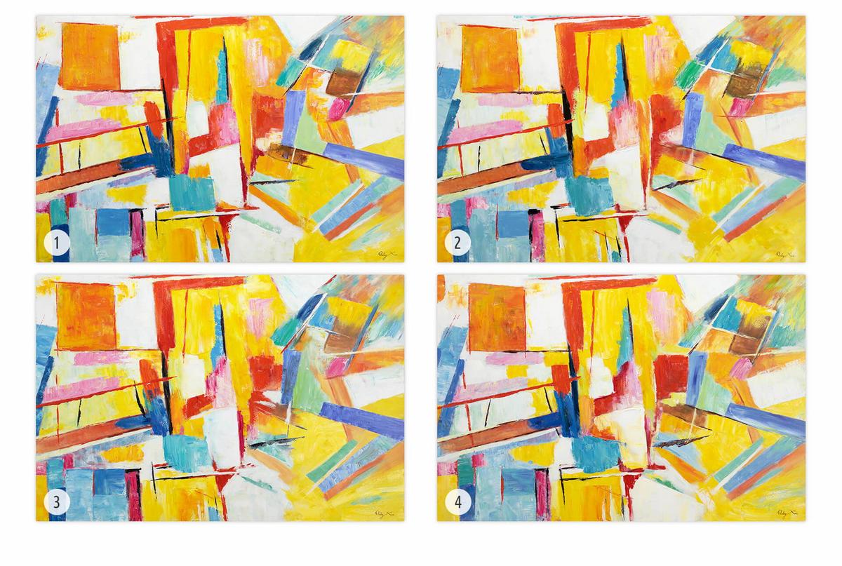 ACRYLBILD HANDGEMALT 120/80 cm - Blau/Gelb, Holz/Textil (120/80cm) - KUNSTLOFT