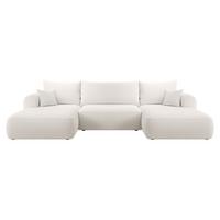 ECKSOFA Ovo Creme Bouclé - Creme/Schwarz, Kunststoff/Textil (380/95/167cm) - Selsey