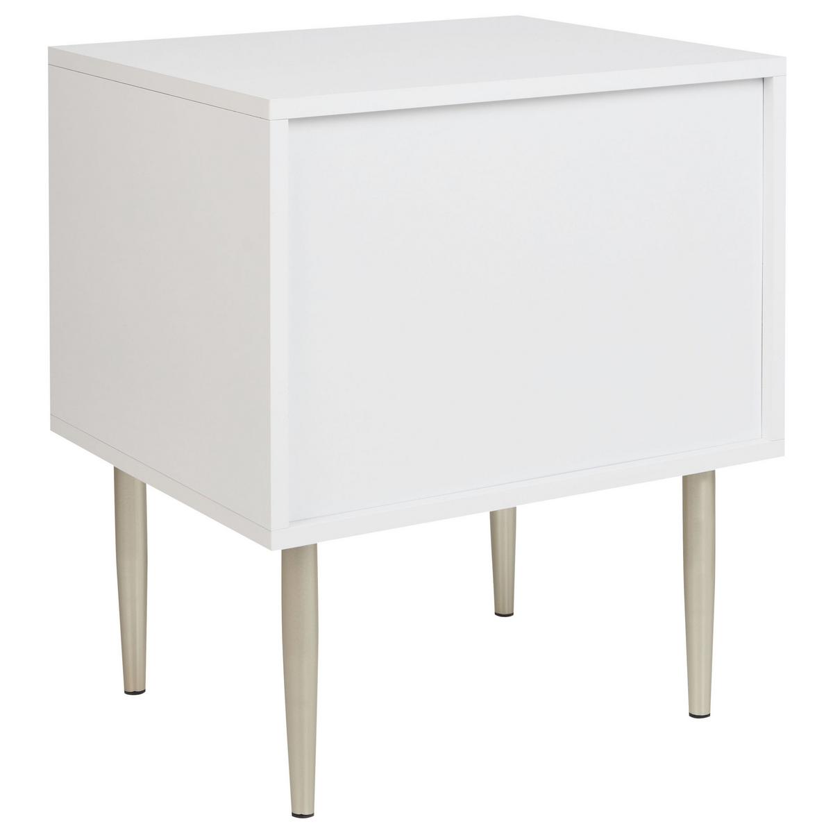 NACHTTISCH weiß/gold 2 Schubladen Soho - Goldfarben/Weiß, Holzwerkstoff (48/55/40cm) - Beliani