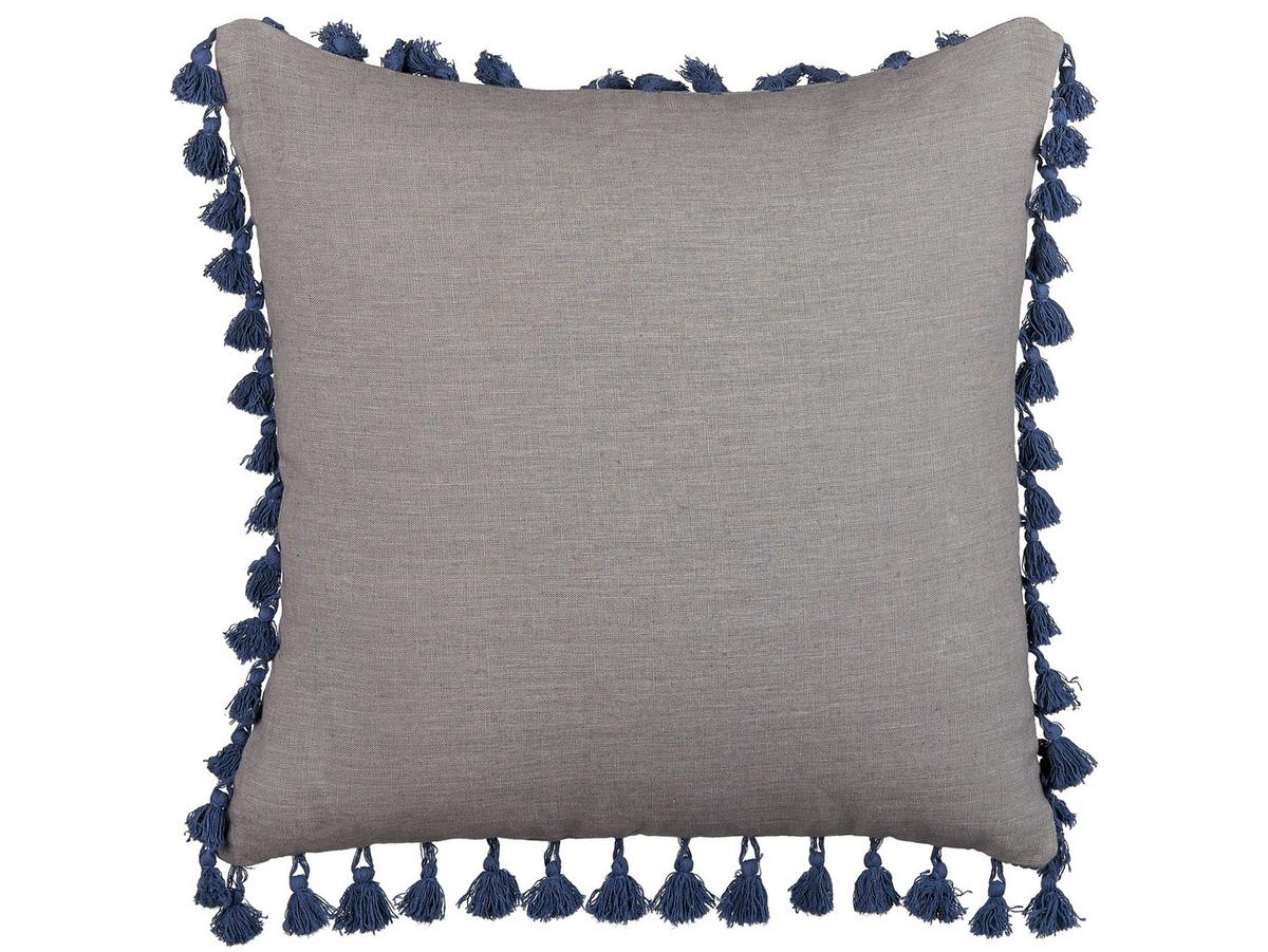 DEKOKISSEN 2er-Set Grau 45/45 cm Carpinus - Grau, Naturmaterialien/Textil (45/45cm) - Beliani
