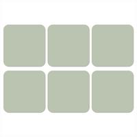 GLASUNTERSETZER 6er-Set Mintgrün - Unifarben 10x10 cm - Salbeigrün, Naturmaterialien (10/0.2cm) - MuchoWow
