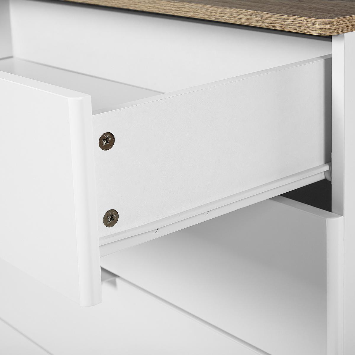 KOMMODE 4 Schubladen weiß/heller Holzfarbton Walpi - Hellbraun/Weiß, Holzwerkstoff (79/93/40cm) - Beliani
