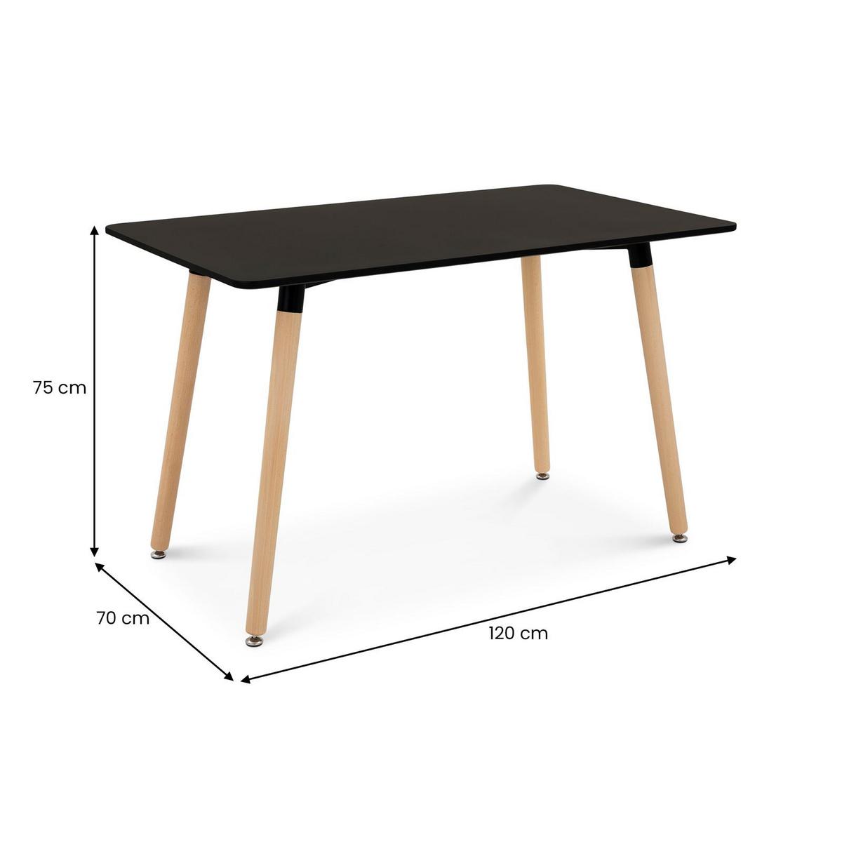 ESSGRUPPE SHANNON ABBY 5er Set schwarz - Schwarz, Holz/Holzwerkstoff - IDIMEX