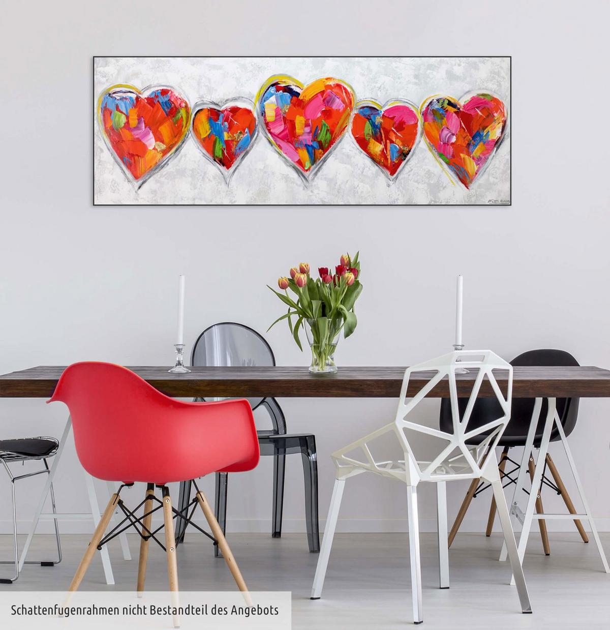 ACRYLBILD HANDGEMALT 150/50 cm - Multicolor/Grau, Holz/Textil (150/50cm) - KUNSTLOFT
