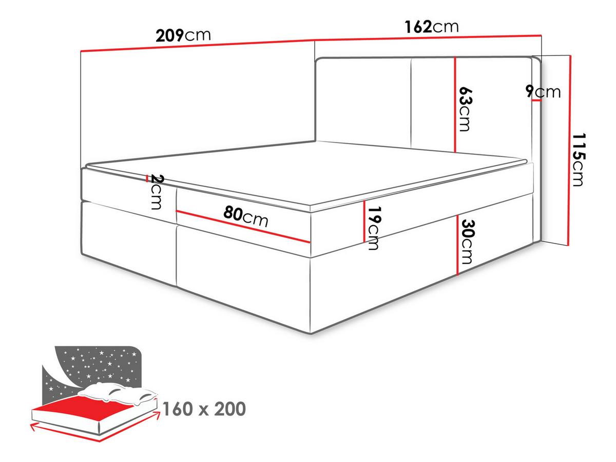BOXBETT Claire - H3 - Schwarz/Grün, Holz/Kunststoff (160/200cm) - MIRJAN24