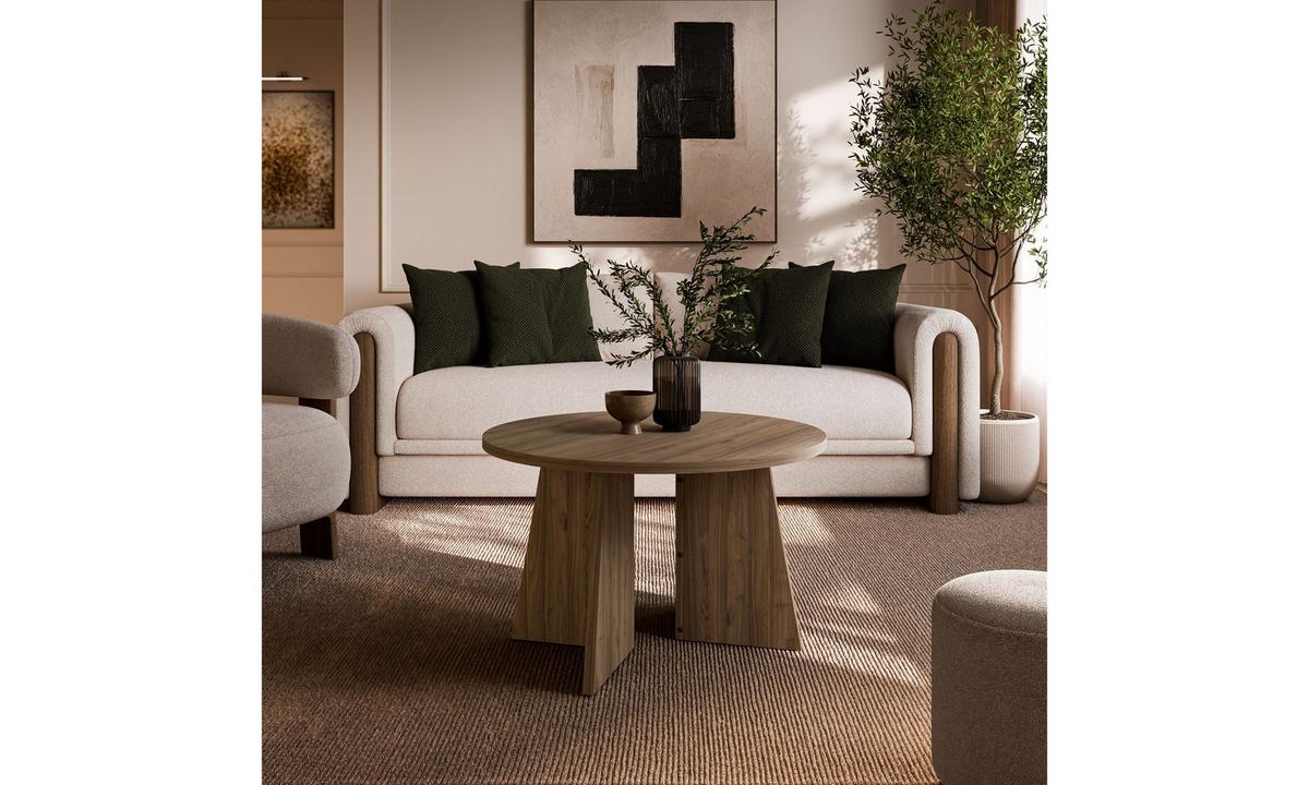 COUCHTISCH MOCHA 75/75/47 cm rund Nussbaum Royal - Nussbaumfarben, Holzwerkstoff (75/75/47cm) - Lookway