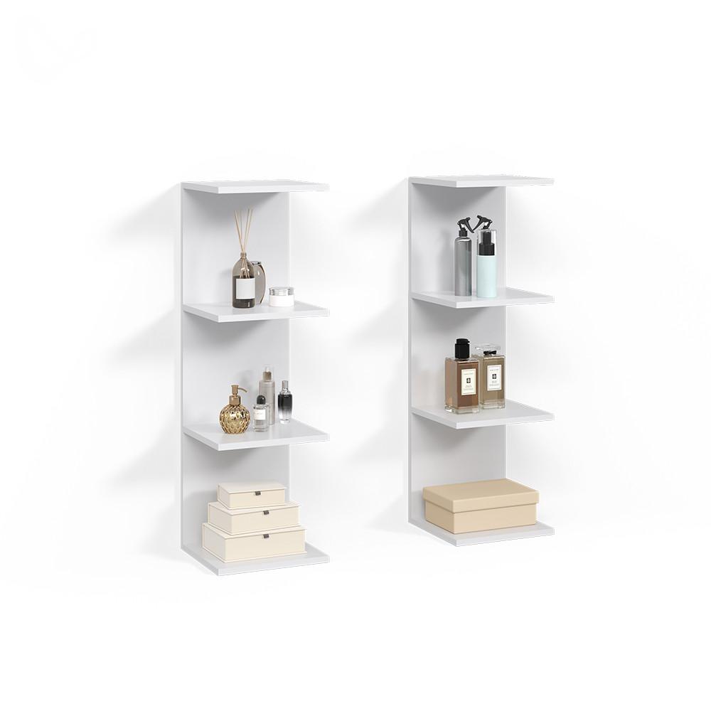 WANDREGAL Vesuvio Weiß 30 x 95 cm 2er Set - Weiß, Holzwerkstoff (30/95/28cm) - Livinity®