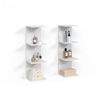 WANDREGAL Vesuvio Weiß 30 x 95 cm 2er Set - Weiß, Holzwerkstoff (30/95/28cm) - Livinity®