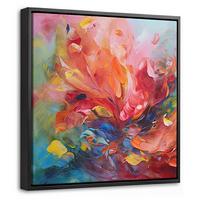 LEINWAND Bilder mit Rahmen - Ölgemälde - Kunst - Abstrakt - Farbenfroh - 20x20 - Altrosa, Textil (20/20cm) - MuchoWow