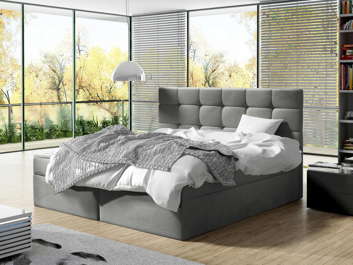 BOXBETT Luanda - H3 - Grau, Holzwerkstoff/Textil (160/200cm) - MIRJAN24