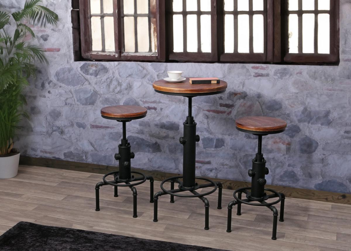 BARHOCKER Braun 2er-Set - Braun, Holz (34/85/34cm) - MCW